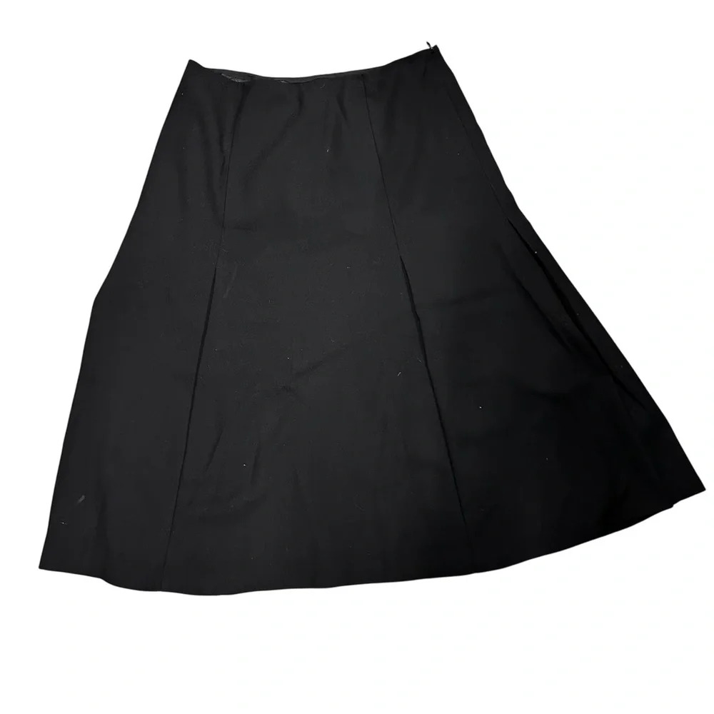 Talbots Womens 14 Wool 100% Black Skirt Made of Italian Fabric Lined
